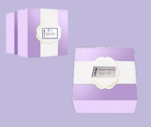 Stylish Journaling Gift Set by Purple Haven, featuring a vintage journal and aromatherapy candle for wellness.