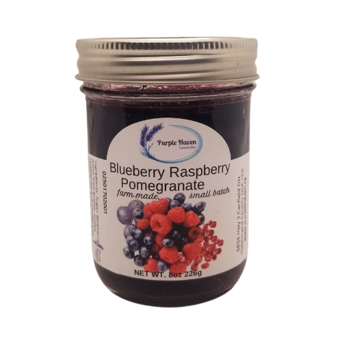 Artisan Blueberry Raspberry Pomegranate Jam from Purple Haven, crafted in small batches for an exquisite taste.
