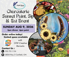 Charcuterie Sunset Paint, Sip & Eat Event in the Flowers |Aug 9| Purple Haven