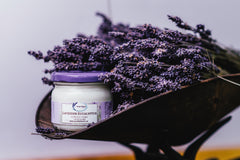 Lavender-scented Hand Crafted All Natural Soy Candles, eco-friendly and 100% plant-based from Purple Haven.