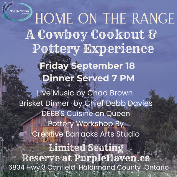 Home on the Range Cowboy Cookout & Pottery Experience | Purple Haven Farm Haldimand County