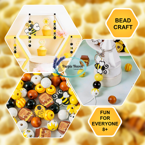 Purple Haven Lavender Adventure in to the Bee Hives   ages 8   Sunday August 24, 2025  11:30am-2pm bee bead craft and keychain