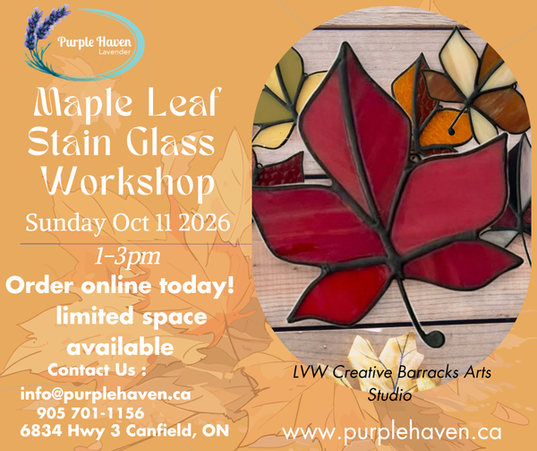 Stain Glass Maple Leaf  Sunday October 11th, 2026 1-3