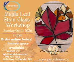 Stain Glass Maple Leaf  Sunday October 11th, 2026 1-3