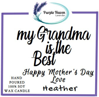 All Natural Soy Candles Mother's Day Custom Labelled