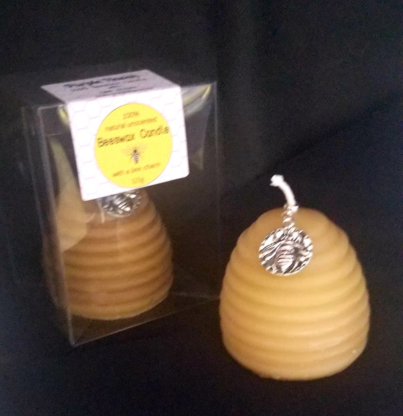 100% All Natural Beeswax Beehive Candle with Charm