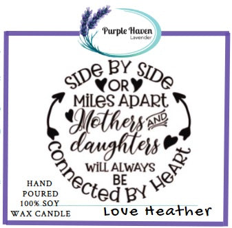 Personalized lavender candle from the All Natural Soy Candles Mother's Day Collection by Purple Haven Lavender.
