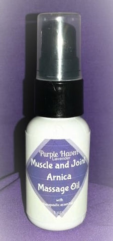 Arnica Muscle and Joint Oil in a pump bottle, ideal for relieving tired, achy muscles and joint pain.