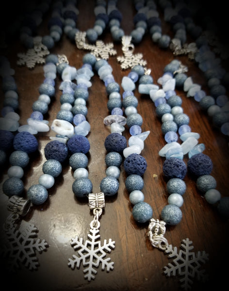 Winter  Blues  Aromatherphy  Lava  Diffuser Bracelets
