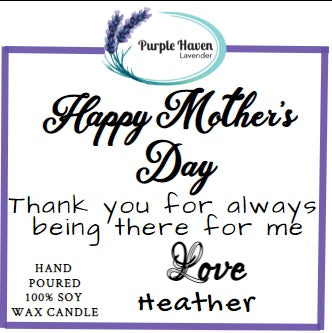 All Natural Soy Candles Mother's Day Custom Labelled